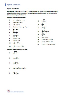 Substituting known values into expressions to find a solution